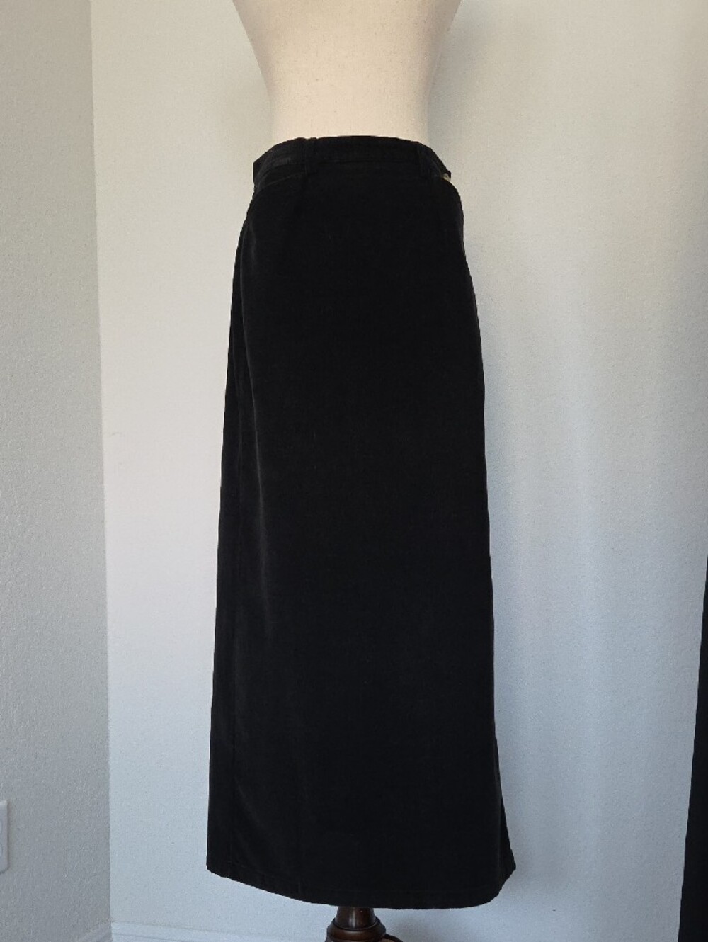 Eddie Baur Classic Black Women's Long Straight Skirt Courdory 8 Tall Pockets